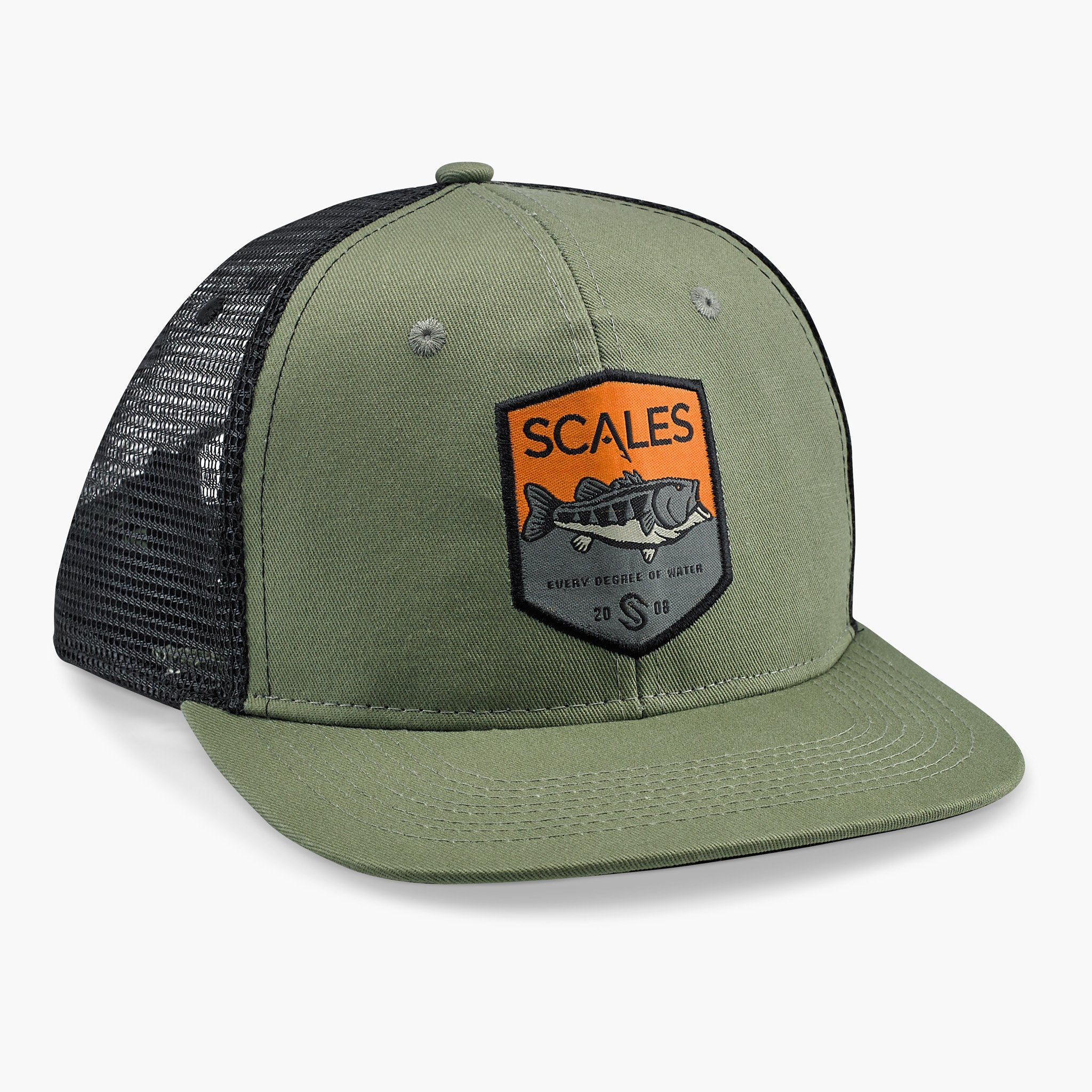 Scales Solid Fish Trucker Hat - Green/Black, Size: One Size
