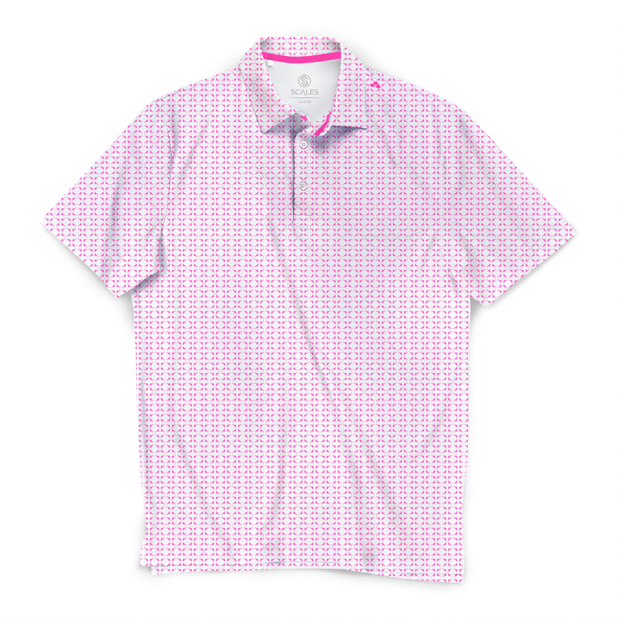 Nautical Sail Polo - White / Hot Pink / S