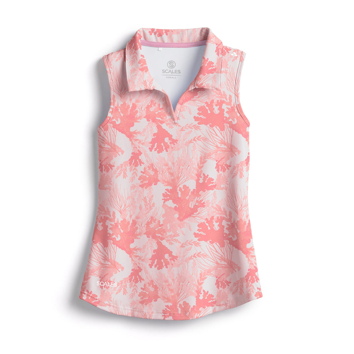 Coral Tropics Womens Sleeveless Polo Sale - Washed Light Pink / XS