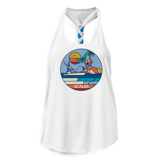 Sporty Flamingo Womens Performance Tank