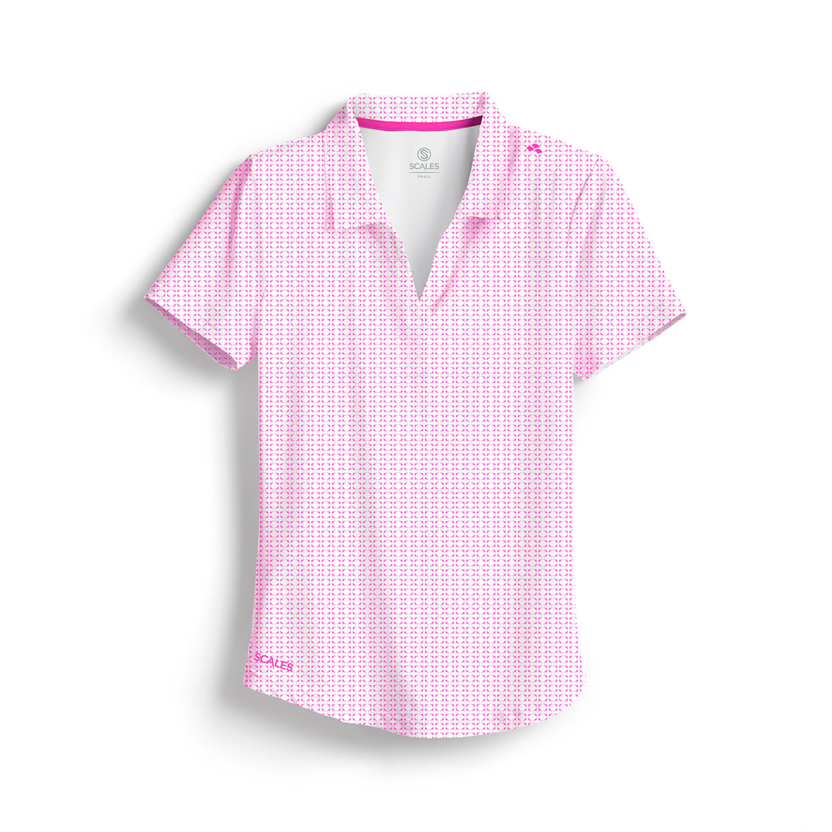 Nautical Sail Womens Polo - White / Hot Pink / XS