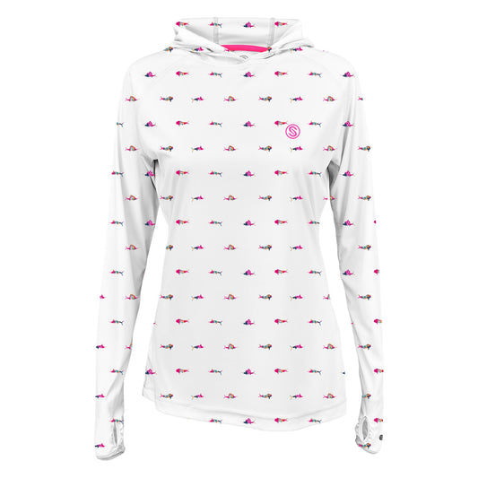 Trippy Fish Womens Hooded Performance