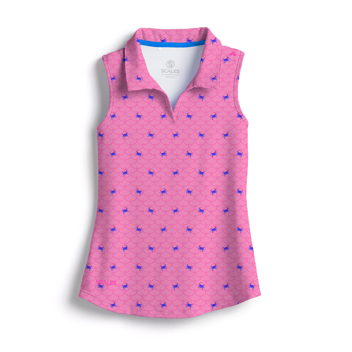 Crabby Womens Sleeveless Polo - Hot Pink / XS