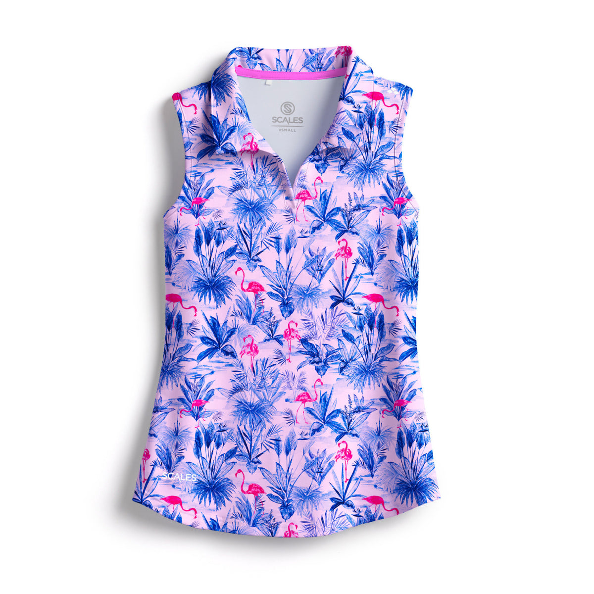 The Flamingo Womens Sleevless Polo - Light Pink / XS